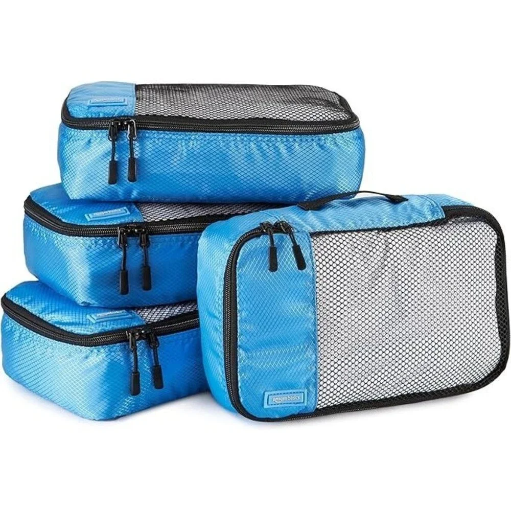 4-Piece-Set With Double Zipper Pulls and Mesh Top Panel, 100% Durable Polyester,